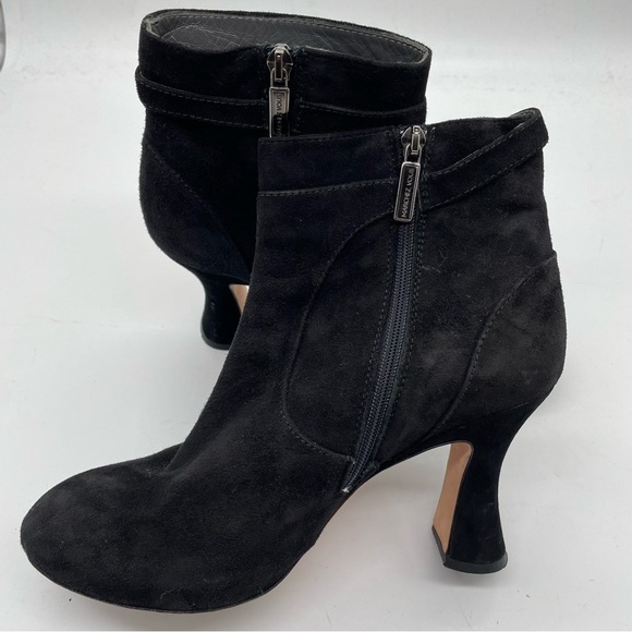 Marchez Vous heeled ankle boots black suede made in Italy women’s size 7 1/2 - Picture 5 of 9